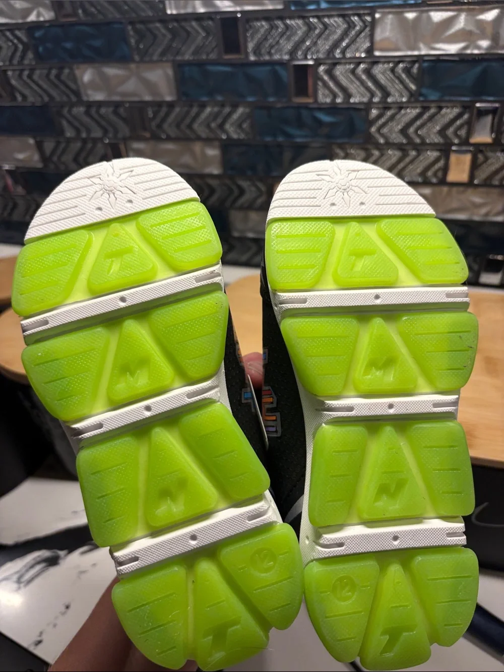 Nickelodeon Black and Bright Green Kids Sneakers with Light-Up Detail